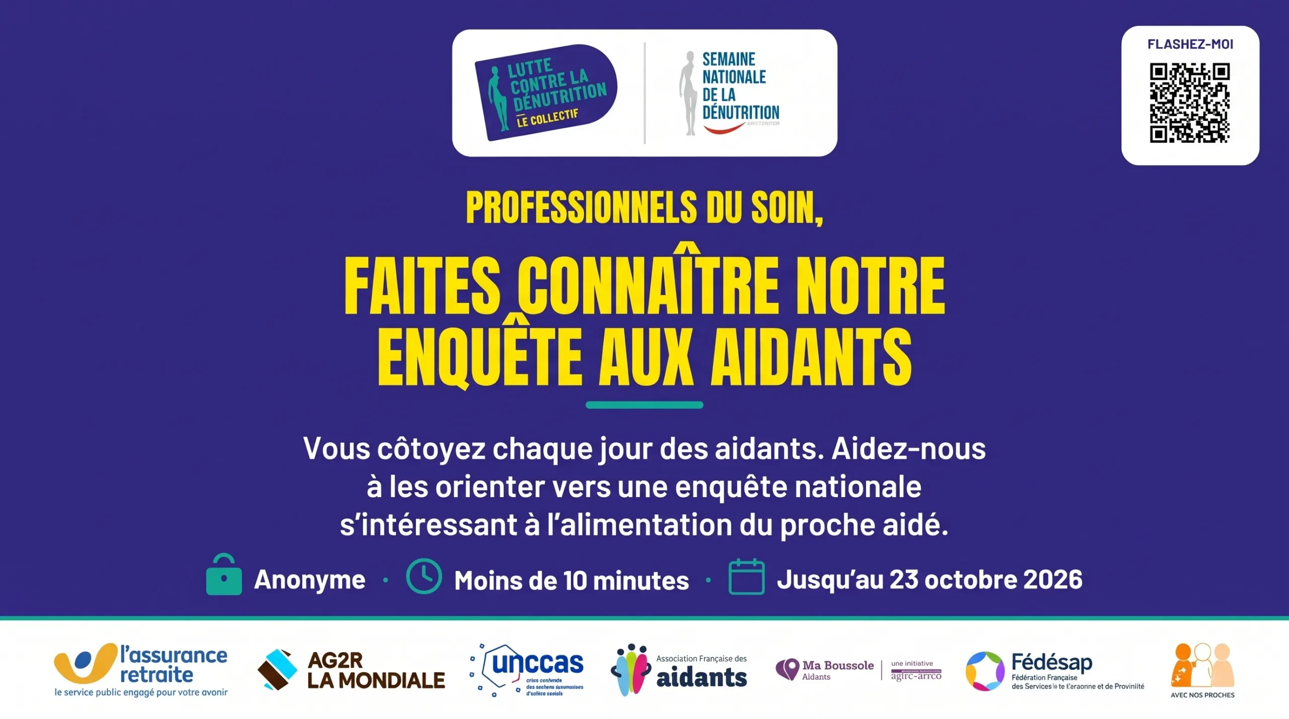Enquête dénutrition : professionnels du domicile, mobilisons les aidants !
