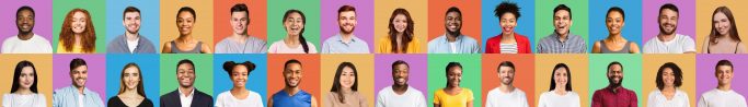 Colorful,Mosaic,Of,Happy,Faces,And,Portraits,Of,Young,Millennial